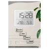 Dijital Duvar Saati Termometre Sıcaklık Ve Nem Ölçer Masa Saati Alarm LCD Ekran Duvara Takılır BEYAZ