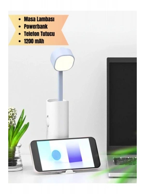 Şarjlı Dokunmatik 20 Led Çalışma Okuma Işığı Masa Lambası Kademeli Parlaklık Powerbank 1200mah