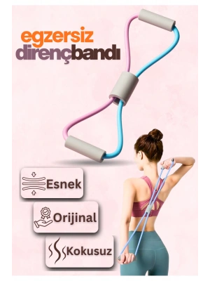 Fitness Pilates Direnç Lastiği Kalça Vücut Şekillendirici Yoga Squat Direnç Bandı Evde Spor