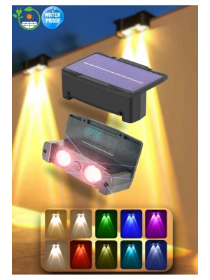 Yeni Model Solar Bahçe Aydınlatması Güneş Enerjili Duvar Lambası Merdiven Veranda Dekoratif Aplik