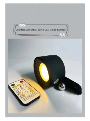 Uzaktan Kumandalı Duvar Lambası – Usb Şarjlı 360° Dönebilen Manyetik Esnek Askılı Okuma Lambası