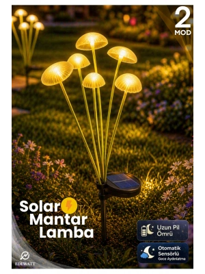 Dekoratif Mantar Görünümlü 6lı SOLAR LED Lamba Güneş Enerjilli Su Geçirmez Bahçe Saksı Aydınlatma