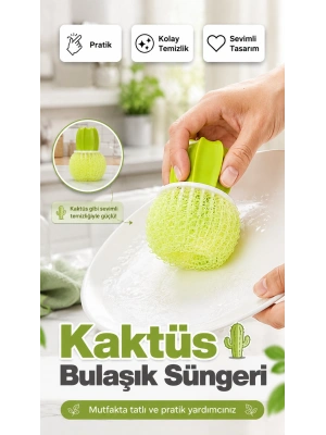 Kaktüs Şeklinde Bulaşık Fırçası Dayanıklı Pratik