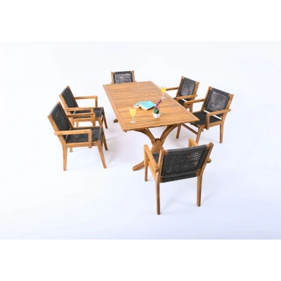 Henrick 6 Kişilik Masalı Takım Koyu Gri