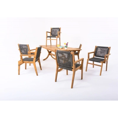 Henrick 6 Kişilik Masalı Takım Koyu Gri