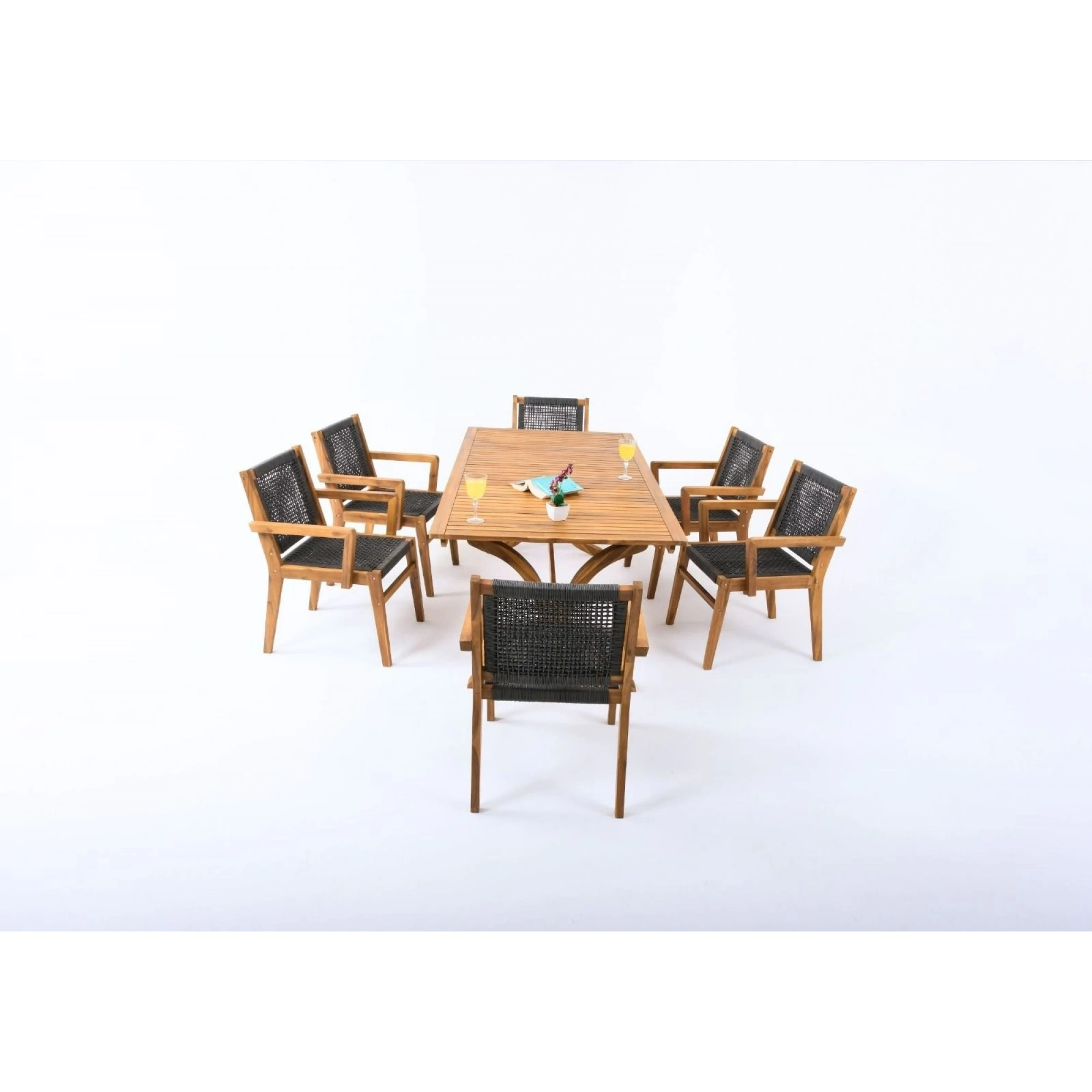 Henrick 6 Kişilik Masalı Takım Koyu Gri