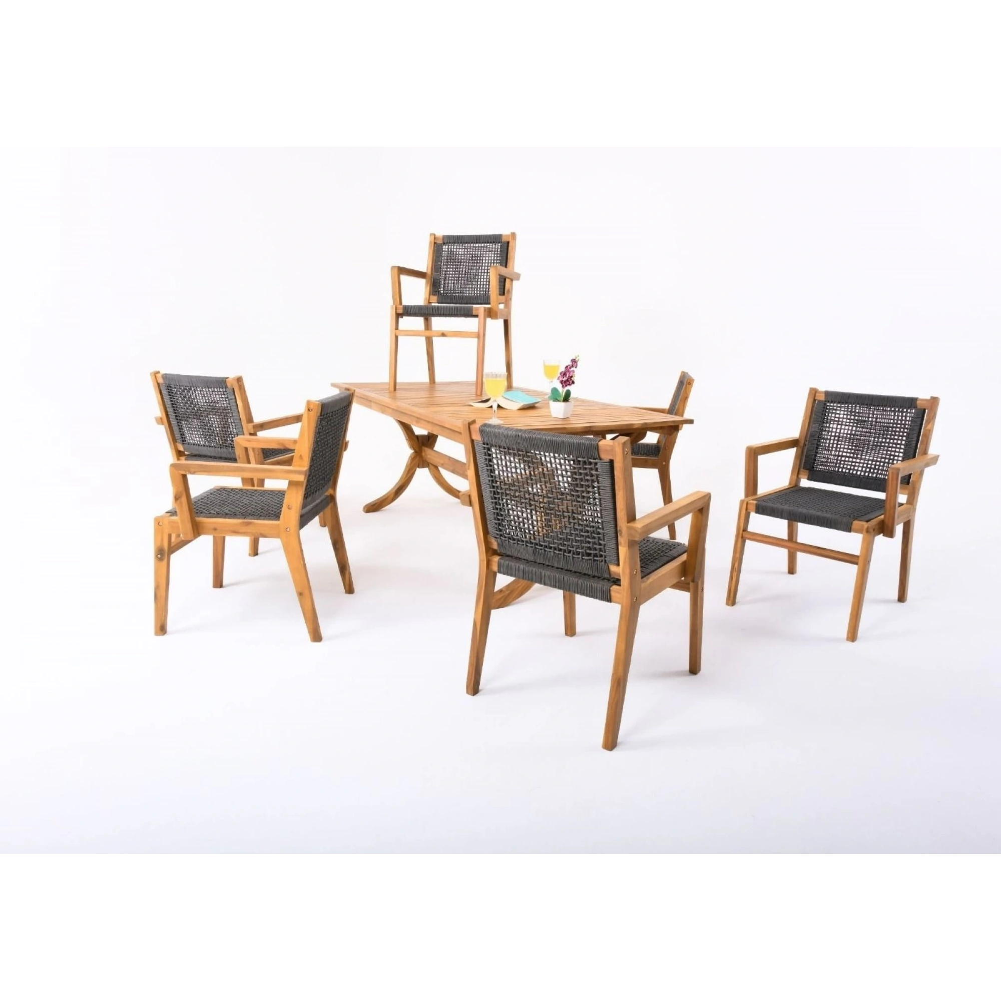 Henrick 6 Kişilik Masalı Takım Koyu Gri