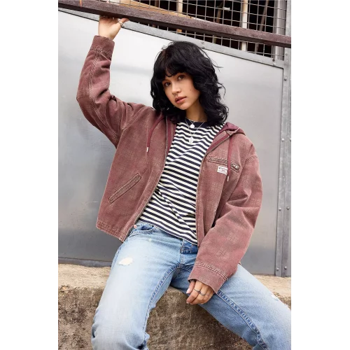 Bordo Bomber Unisex Ceket Oversize Mevsimlik Kaban