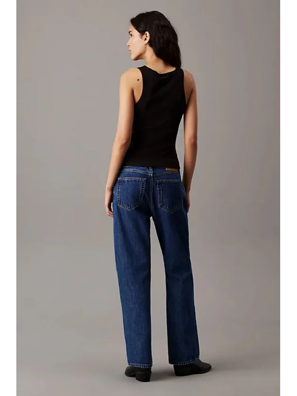 CKL Streç Slim Fit Bisiklet Yaka Body Beyaz Ribanalı Halter Yaka Crop Top