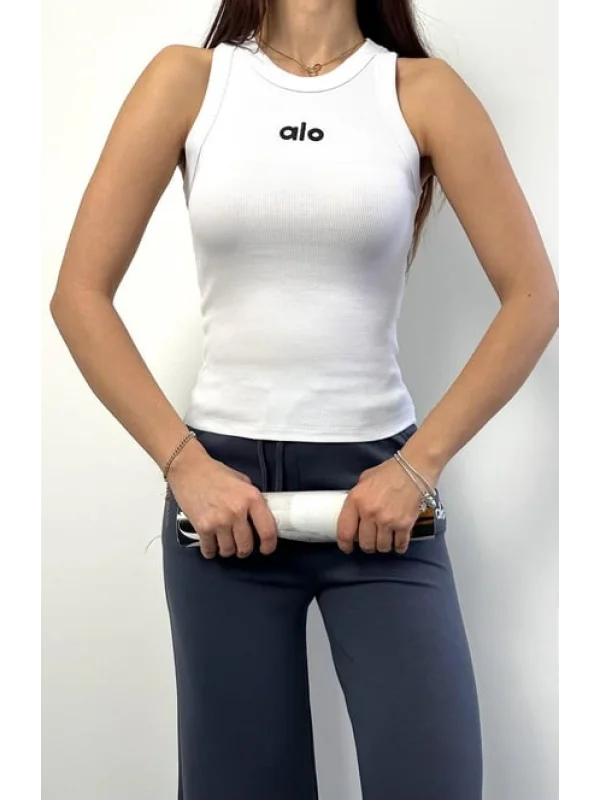 AO Yazılı Fitilli Kadın Spor Atlet Günlük ve Şık Kombinler İçin