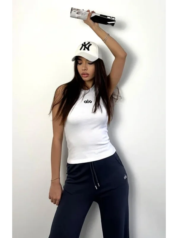 AO Yazılı Fitilli Kadın Spor Atlet Günlük ve Şık Kombinler İçin