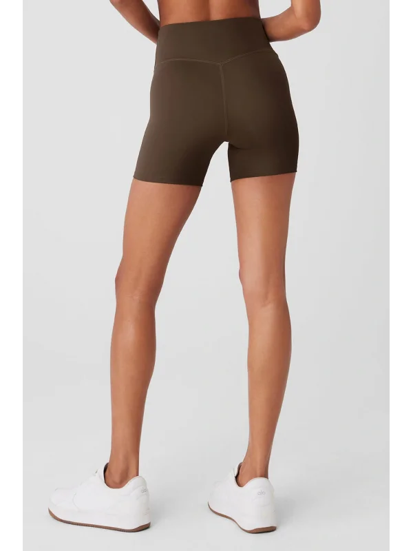 Kadın Yüksek Bel Toparlayıcı Spor Biker Şort 5 Diz Üstü Kesim