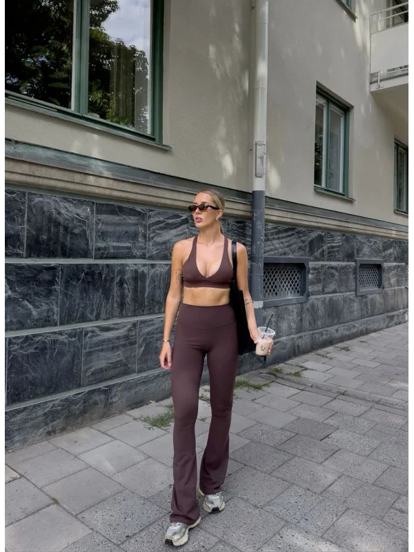 İspanyol Paça Tayt Pantolon Likralı Esnek Koşu Pantolonu