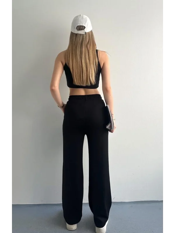 Ao Baskılı Modal Lastikli Yazı Baskılı Bol Paça Eşofman Altı Pantolon