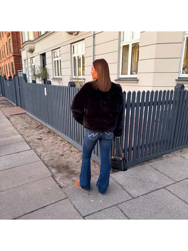 Y2K Vintage Düşük Bel Bootcut Arka Cep Detaylı Koyu Kot Pantolon