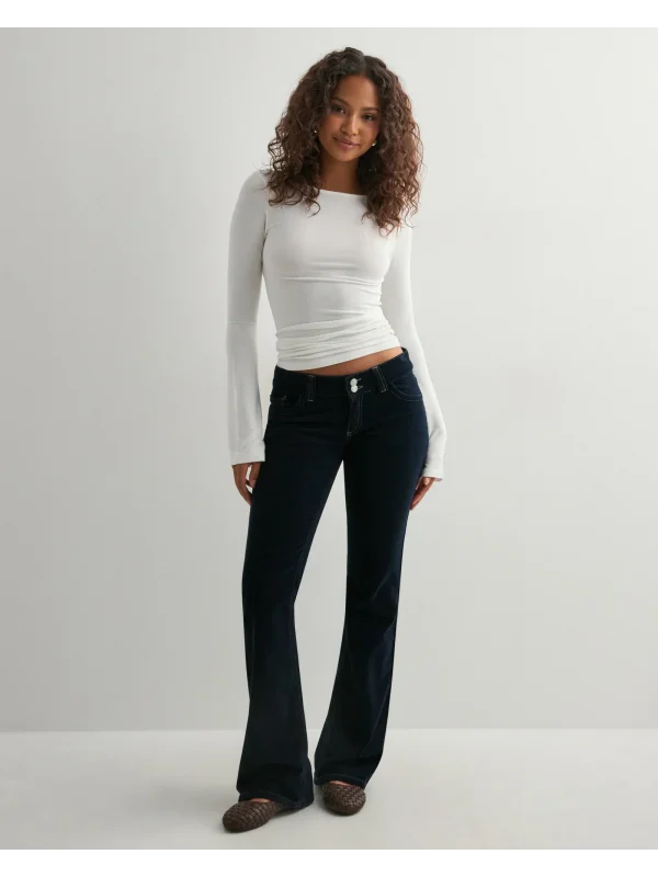 Düşük Bel İspanyol Paça Kadife Çift Dikişli Flare Pantolon