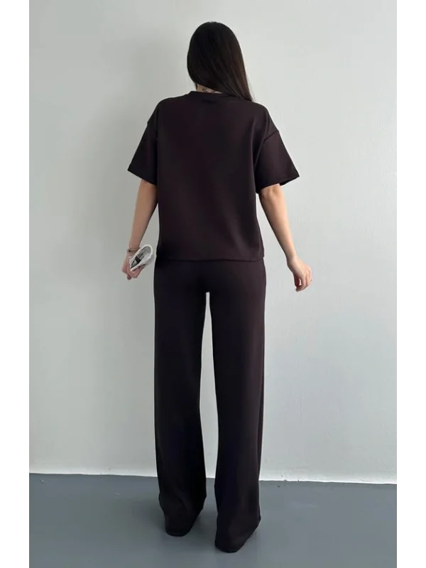 Ao Baskılı Modal Lastikli Yazı Baskılı Bol Paça Eşofman Altı Pantolon