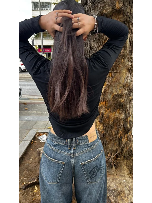 AO Baskılı Yumuşak Dokulu Fermuarlı Günlük Ceket