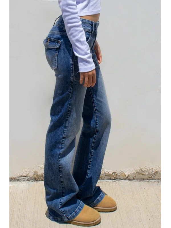 Düşük Bel Slim Fit Kot Pantolon Esnek & Yüksek Konfor&Low waist jeans