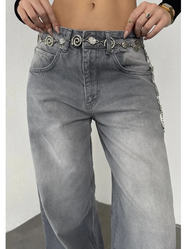 Yıkamalı Süper Baggy Ekstra Geniş Paça Jean