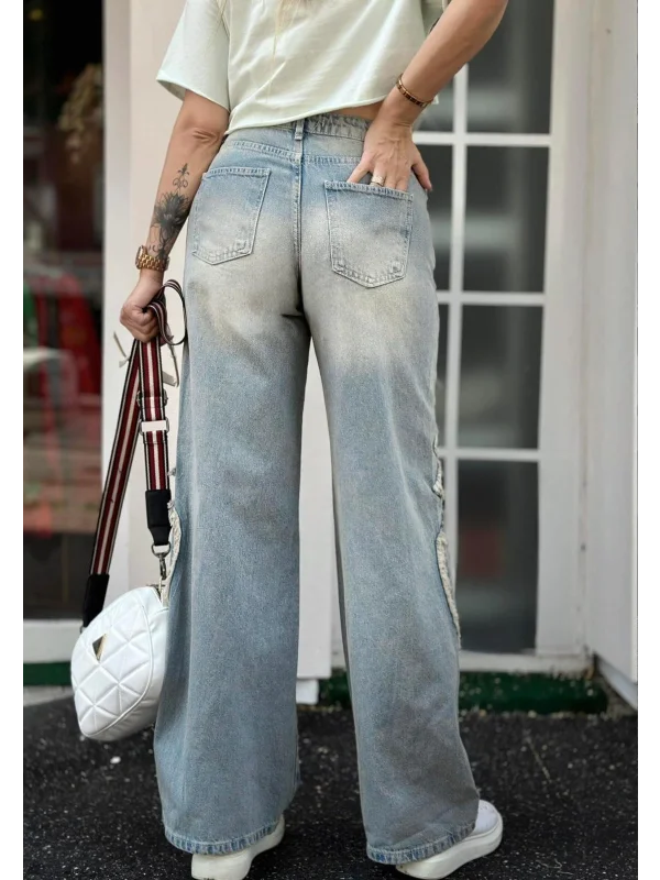 Yıkamalı Süper Baggy Ekstra Geniş Paça Jean