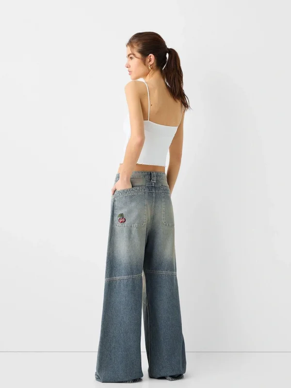 Yıkamalı Süper Baggy Ekstra Geniş Paça Jean