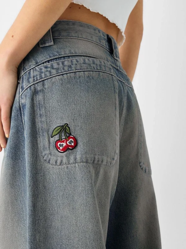 Yıkamalı Süper Baggy Ekstra Geniş Paça Jean