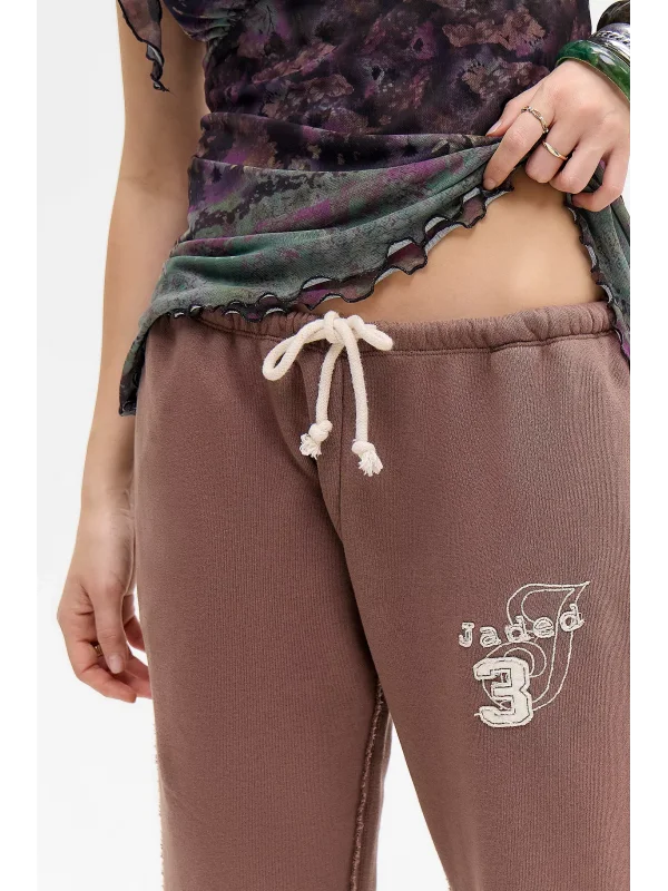 JL Esintili Pembe Düşük Bel Bol Paça Jogger Eşofman Altı Kadın