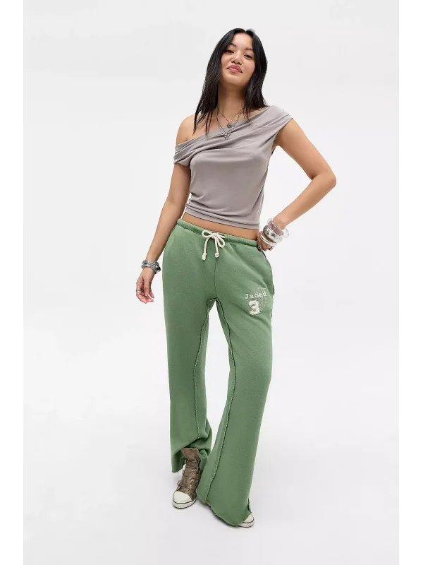 JL Esintili Pembe Düşük Bel Bol Paça Jogger Eşofman Altı Kadın