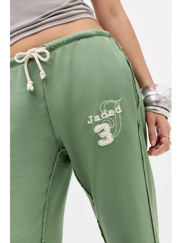 JL Esintili Pembe Düşük Bel Bol Paça Jogger Eşofman Altı Kadın