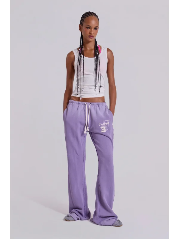 JL Esintili Pembe Düşük Bel Bol Paça Jogger Eşofman Altı Kadın