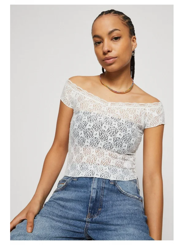 Urban Outfitter Kısa Kol Dantel Bluz
