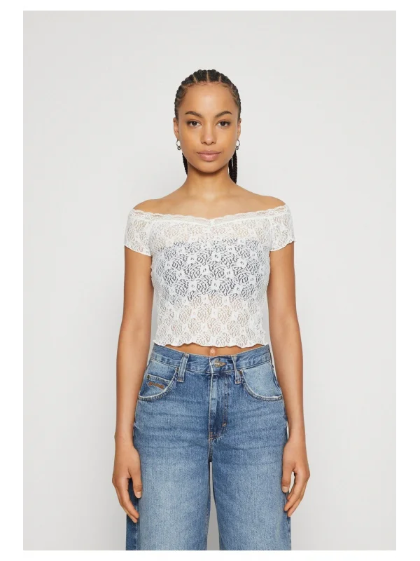 Urban Outfitter Kısa Kol Dantel Bluz