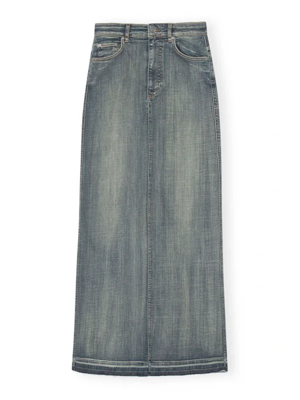 GNNİ Yırtmaç Detay Uzun Denim Kot Etek