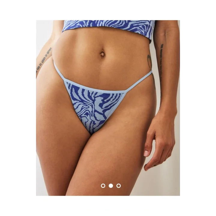 y2k Zebra Desenli Tanga