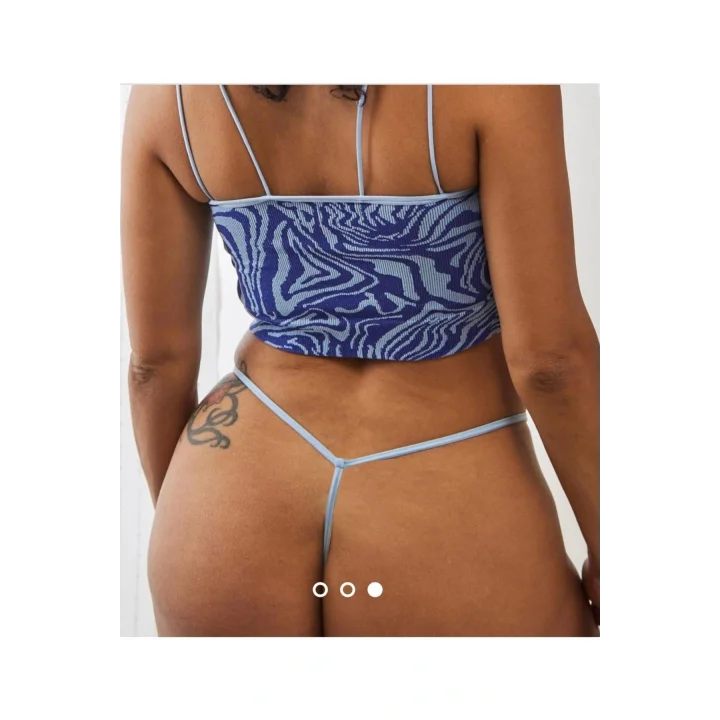 y2k Zebra Desenli Tanga