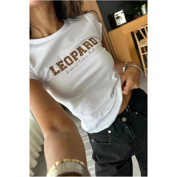 y2k Leopard T-shirt