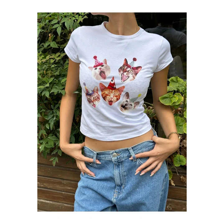 VibeGaia y2k Kedi T-Shirt