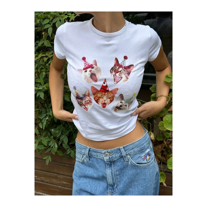 VibeGaia y2k Kedi T-Shirt