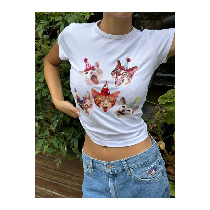 VibeGaia y2k Kedi T-Shirt