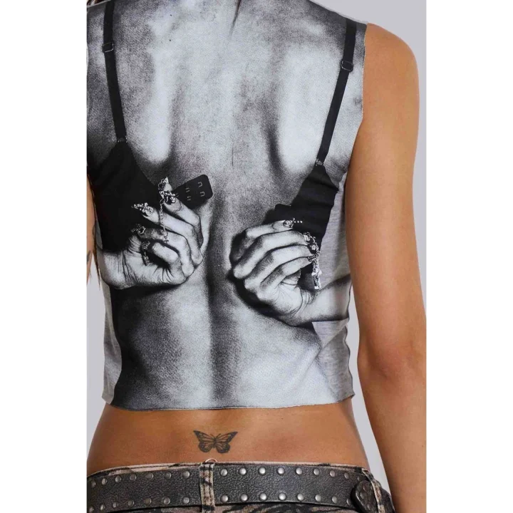 VibeGaia Sırt Baskılı Crop JL