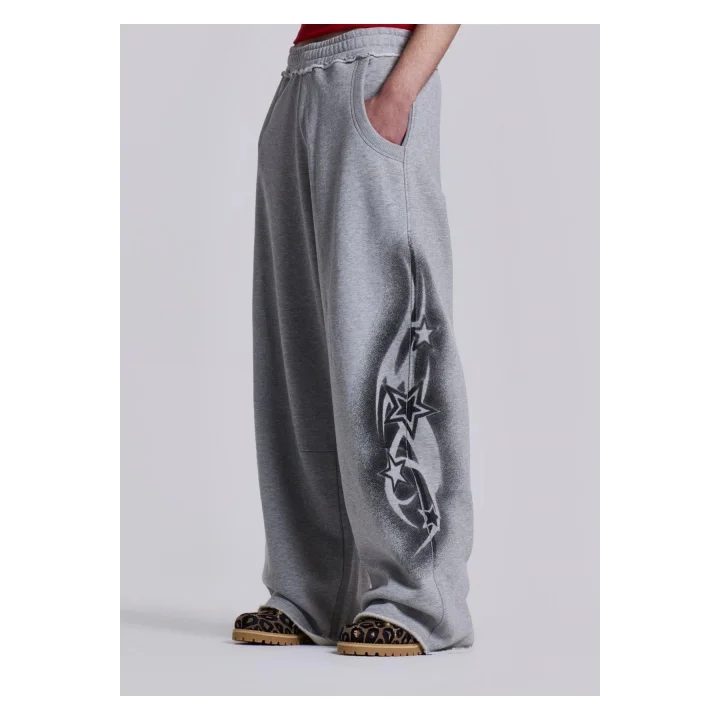 Gri Yıldız Desenli JL Jogger Pantolon