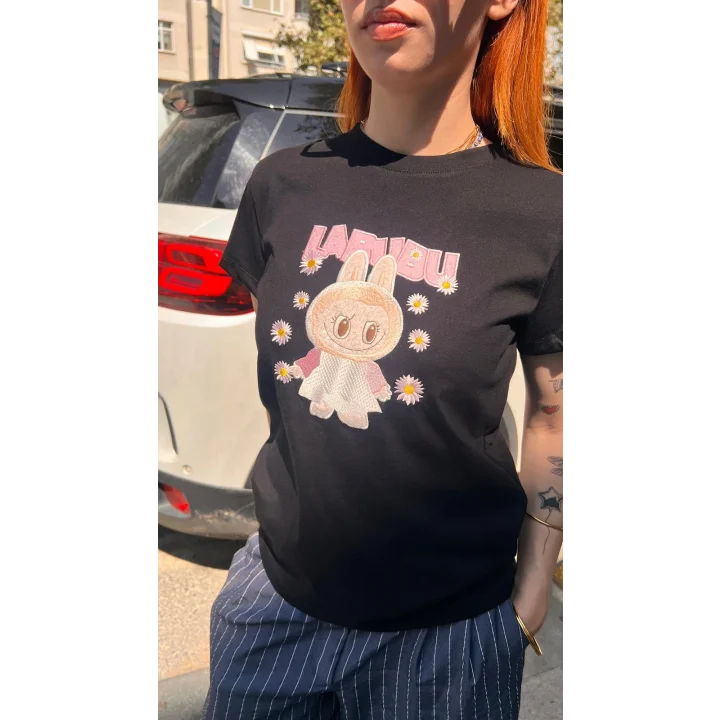 Sevimli Canavar Baskılı Nakış Detaylı T-Shirt
