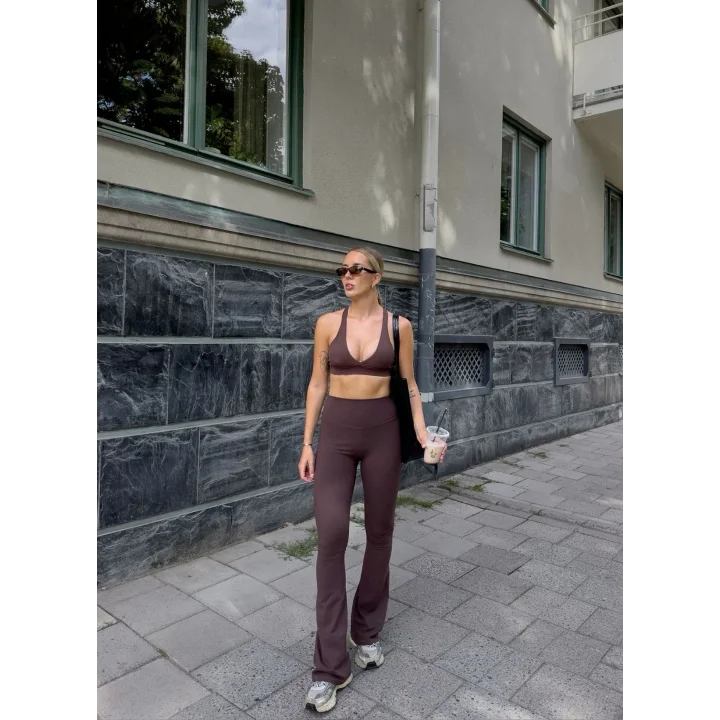 İspanyol Paça Tayt Pantolon Likralı Esnek Koşu Pantolonu