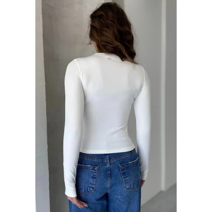 AO Bisiklet Yaka Parmak Detaylı Uzun Kollu Esnek Spor T-Shirt Body