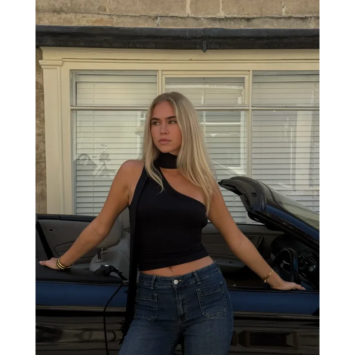 Koyu Mavi Orta Bel Cepli Kot Pantolon Çizme Paça Jean