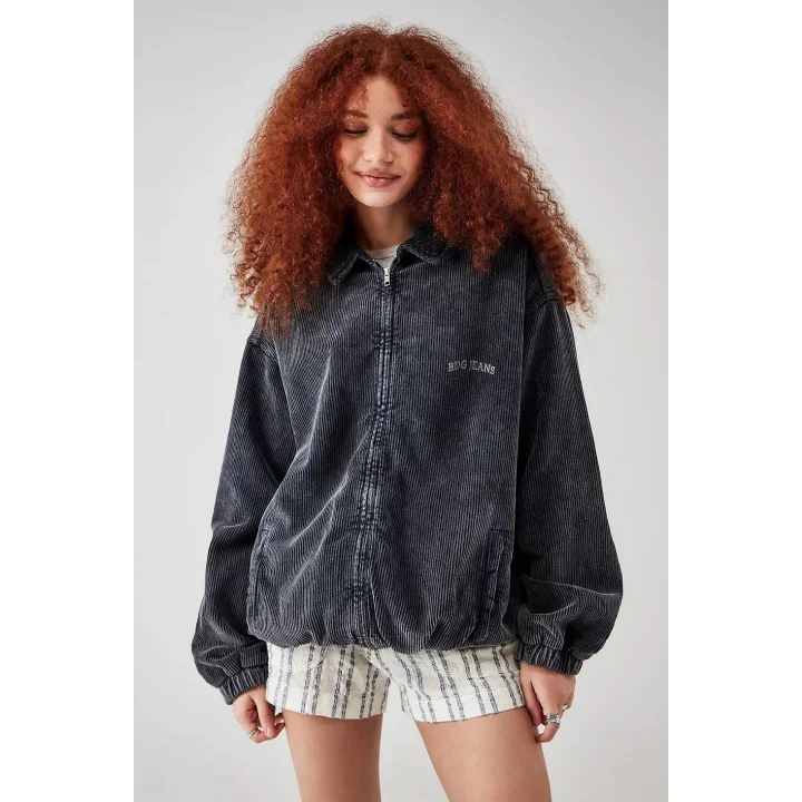 Füme Bomber Unisex Ceket Oversize Mevsimlik Kaban