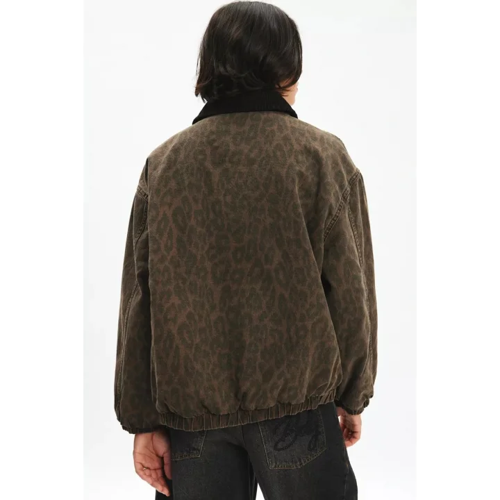 Leopar Bomber Unisex Ceket Oversize Mevsimlik Kaban