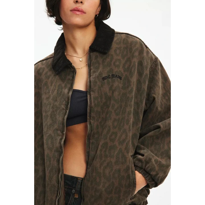 Leopar Bomber Unisex Ceket Oversize Mevsimlik Kaban