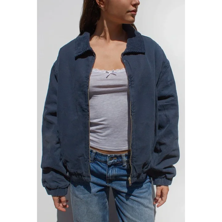 Lacivert Bomber Unisex Ceket Oversize Mevsimlik Kaban